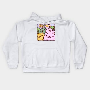 pink pastel kitty collector cats japanese with wiggly frame Kids Hoodie